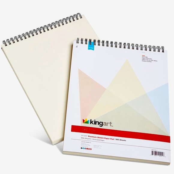 NEW KING ART BUNDLE Sketchpad w/100 sheets sketch paper w/LRG sketch clipboard - Picture 2 of 2